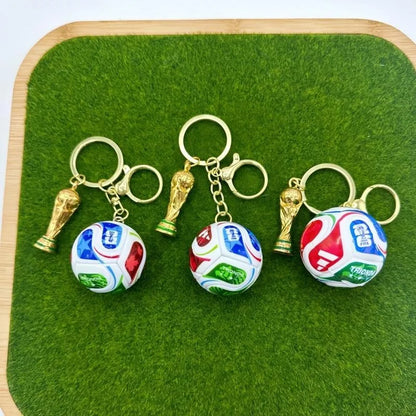38mm Mini Football Keychain | 3D Soccer Ball Key Ring for Sports Fans & Gifts