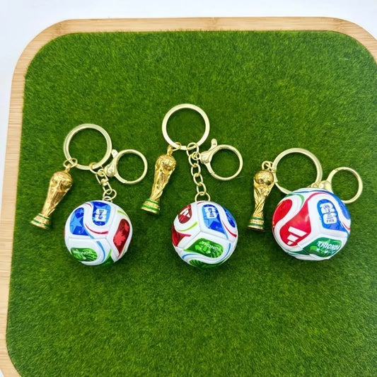 38mm Mini Football Keychain | 3D Soccer Ball Key Ring for Sports Fans & Gifts
