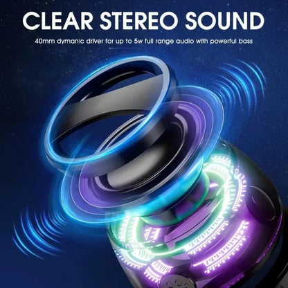 Mini Stereo Speaker Bluetooth Wireless With RGB Lighting Magnetic Base Travel Phone Holder For iPhone/Xiaomi/Huawei/PC/MacBook