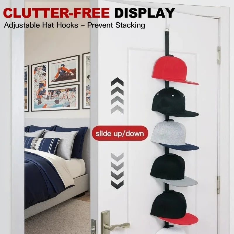 Over Door Baseball Cap Rack Holding Up To 10 Hats Space-saving Closet Hat Collections Display Organizer Home Storage Accessories