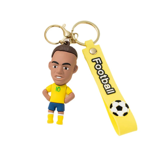 6pack pcv Football Figure Keychain Jewelry Bag Pendent Keyring Collection Doll Car Ornaments Key Accessories Souvenir