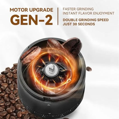 Portable Electric Coffee Grinder - 38 Grind Settings, Conical Burr and Black Stainless Steel Body, Rechargeable Mill for Espres