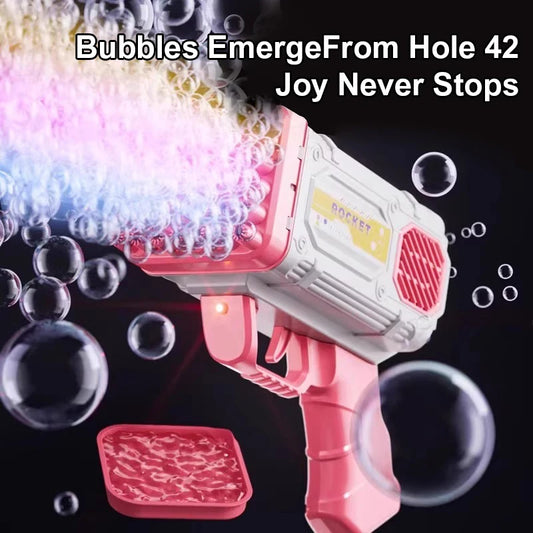 42 hole bubble gun toy children's light bubble gun holiday gift birthday party outdoor activities without battery bubble water
