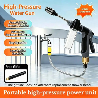 High-Pressure Car Wash Nozzle With Foam Tank Multi-Function Water Gun For Motorcycle Home Garden