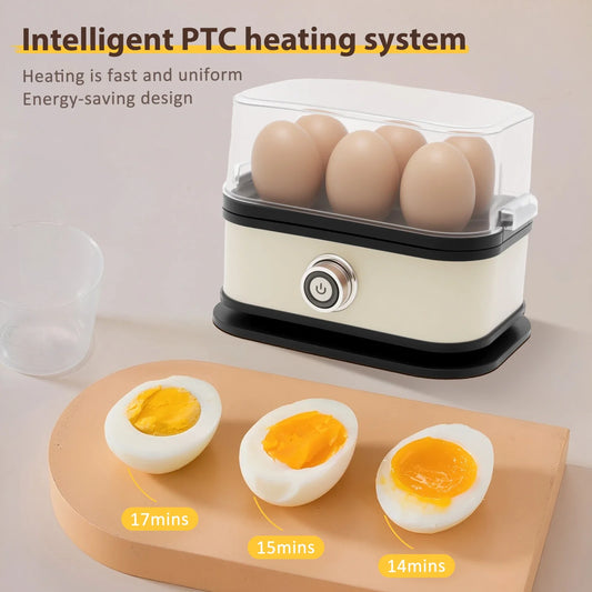 6 Egg Capacity Electric Egg Cooker Stainless Steel Henapple Boiler with Auto Shut Off Feature Safe Henapple for Home