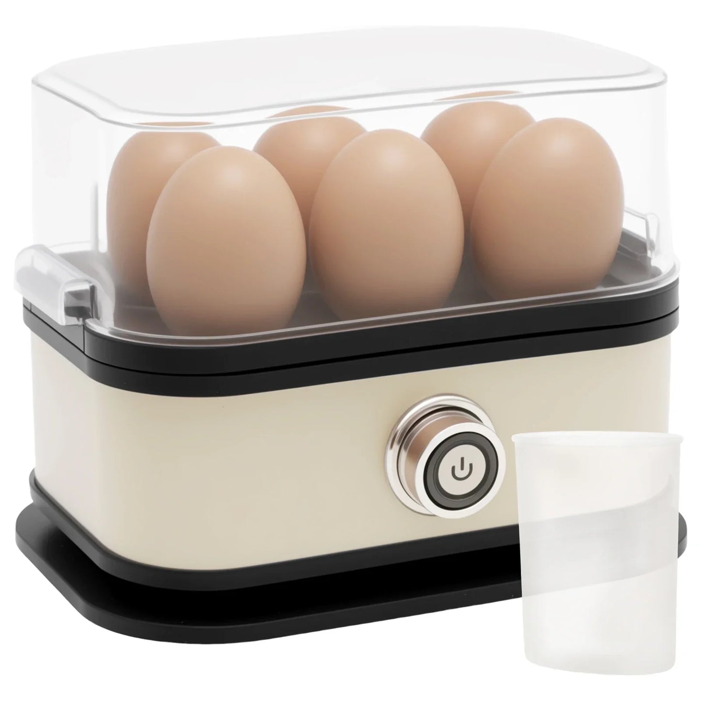 6 Egg Capacity Electric Egg Cooker Stainless Steel Henapple Boiler with Auto Shut Off Feature Safe Henapple for Home