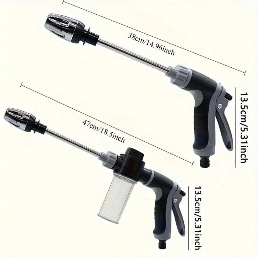 High-Pressure Car Wash Nozzle With Foam Tank Multi-Function Water Gun For Motorcycle Home Garden