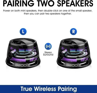Mini Stereo Speaker Bluetooth Wireless With RGB Lighting Magnetic Base Travel Phone Holder For iPhone/Xiaomi/Huawei/PC/MacBook