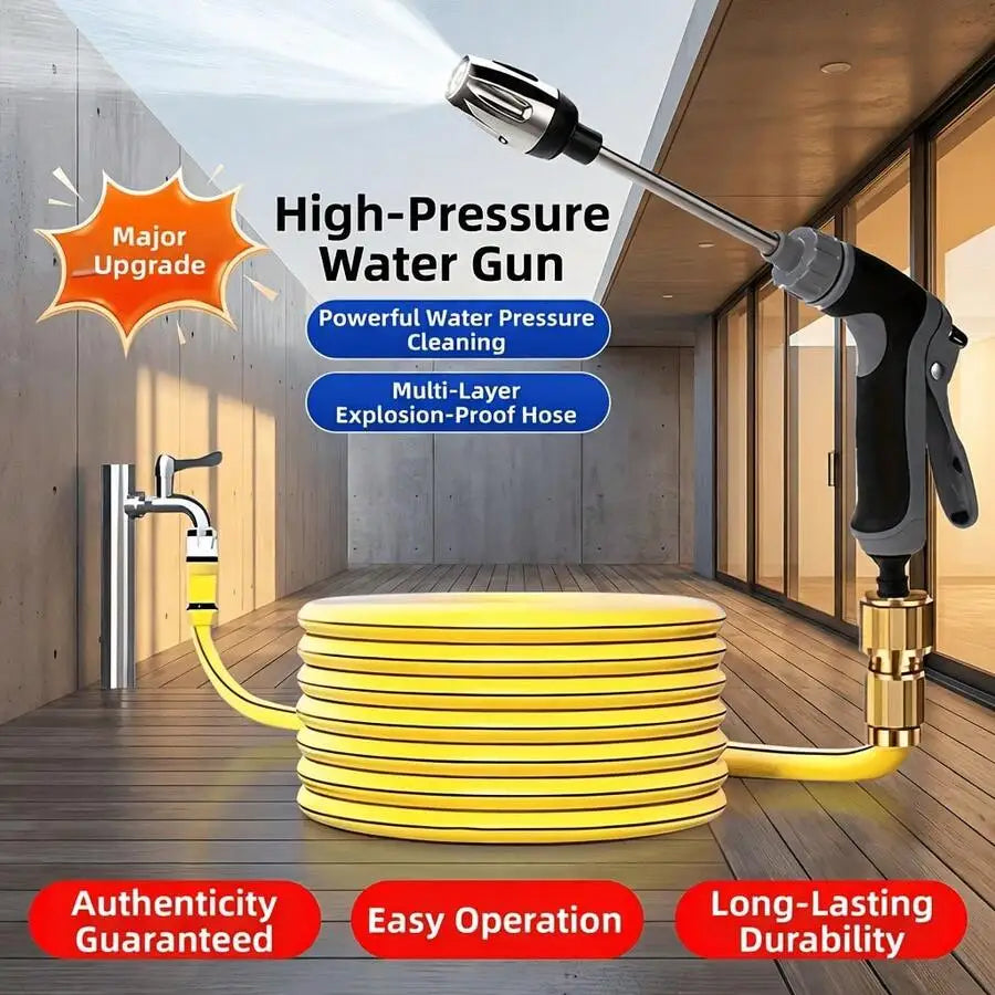 High-Pressure Car Wash Nozzle With Foam Tank Multi-Function Water Gun For Motorcycle Home Garden