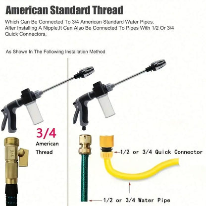 High-Pressure Car Wash Nozzle With Foam Tank Multi-Function Water Gun For Motorcycle Home Garden