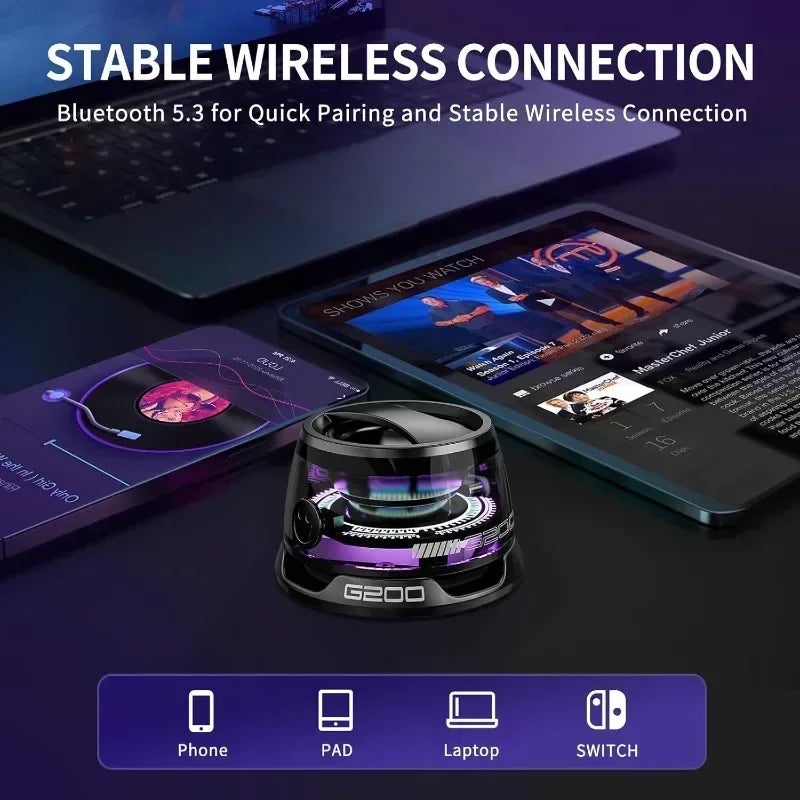 Portable Bluetooth Speaker Magnetic Mini Sound Box G200 with RGB Light Bluetooth Wireless Outdoor Speaker for Travel Must Have