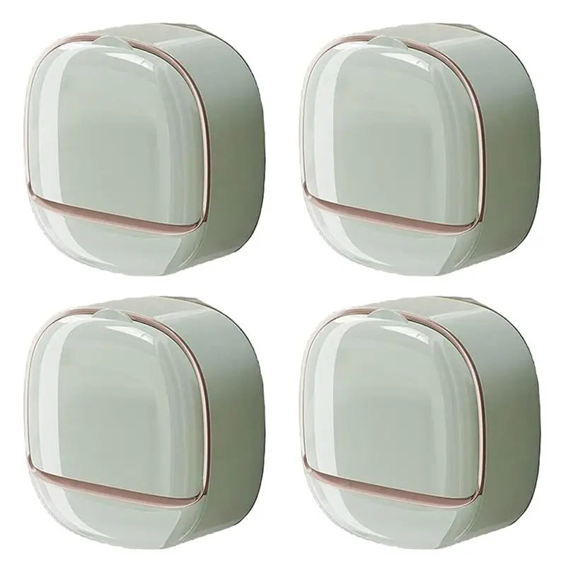 AB46-Luxury Soap Holder Soap Box With Drain Pan Soap Box With Lid Wall Mounted Drain Soap Box With Flip Lid