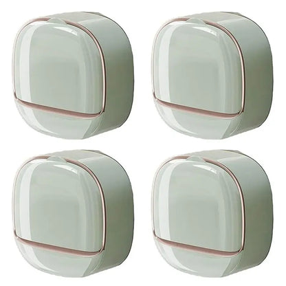 AB46-Luxury Soap Holder Soap Box With Drain Pan Soap Box With Lid Wall Mounted Drain Soap Box With Flip Lid