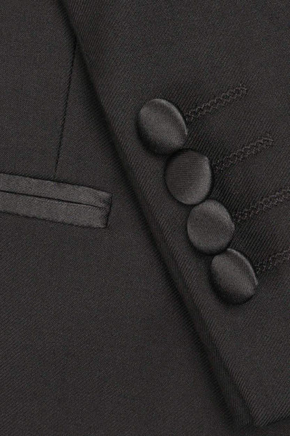 "Milan" Black Tuxedo Jacket Peak (Separates)