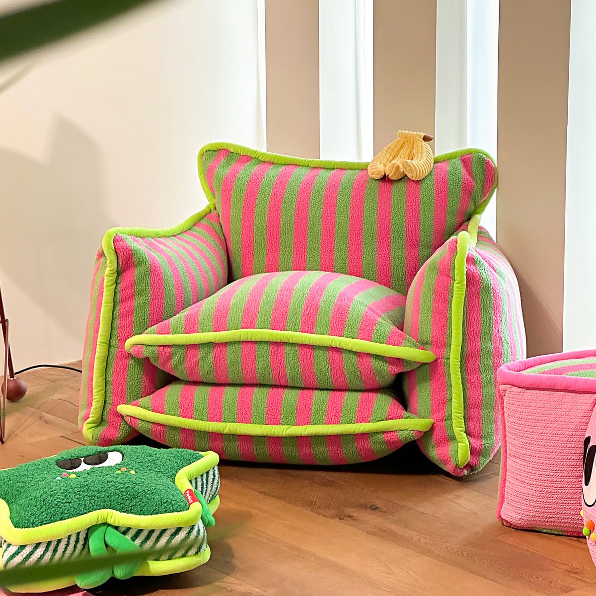 Playful Mind Striped Lazy Sofa Chair